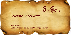Bartko Zsanett névjegykártya
